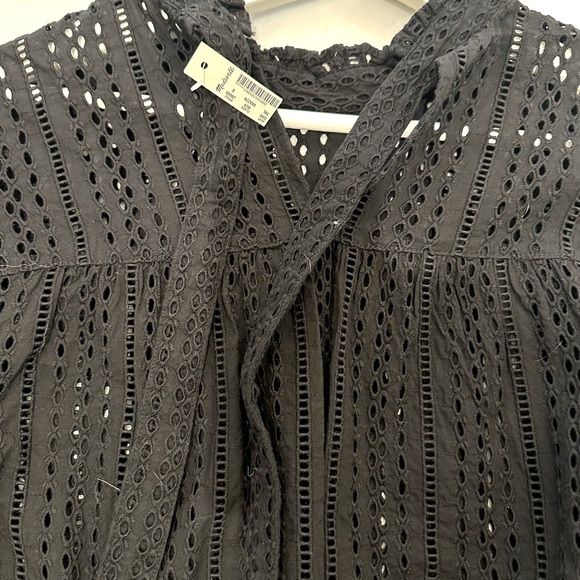 Madewell new black long sleeve eyelet top - Picture 3 of 5